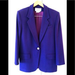 Boston Proper 90s purple lightweight WORSTED wool lined boyfriend Blazer. Size 8